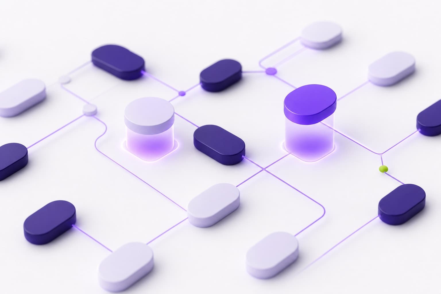 A glowing network of connected nodes representing enterprise engagement